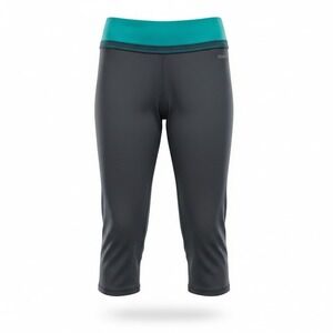 Reebok EasyTone PlayDry Capri Leggings - Charcoal & Teal - Women's Size M